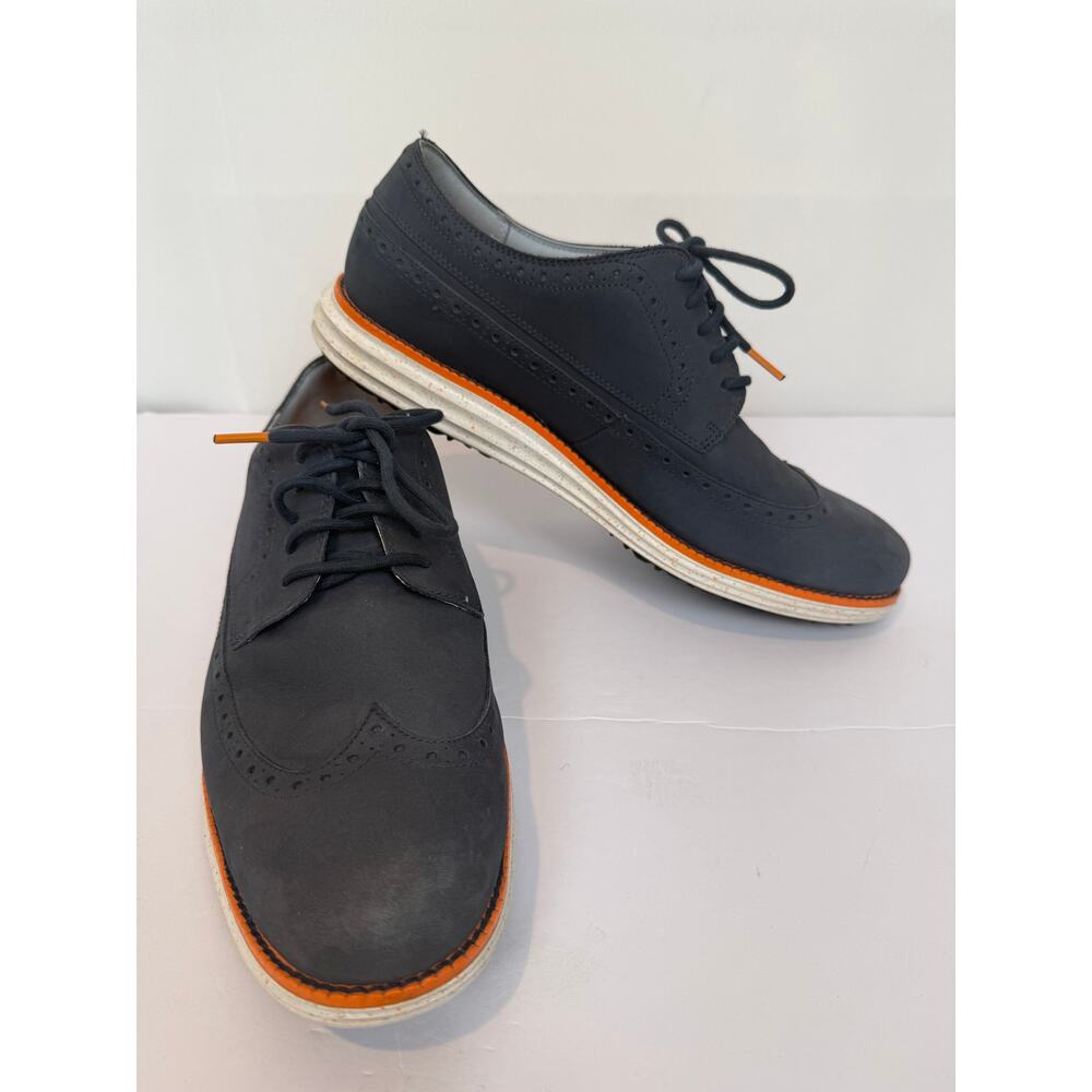 Cole Haan OriginalGrand Wingtip Oxford Men 11.5 Navy Nubuck GrandOS C34461 - Picture 4 of 7